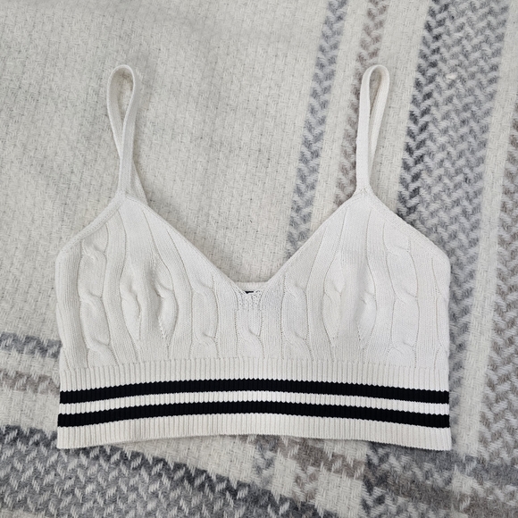 NWOT Polo By Ralph Lauren Cricket Cable-Knit Cotton-Blend Bralette - Picture 3 of 6